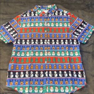 Denim and flower shirt xl